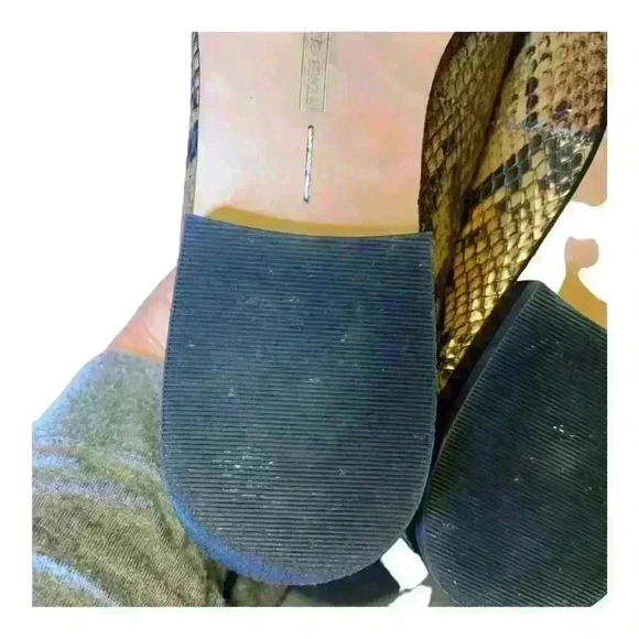 Vince Camuto Snake Reptile Leather Slip On Brown & Black Loafer - Picture 6 of 9